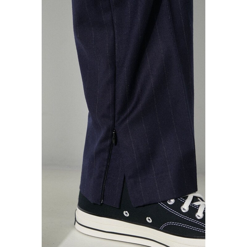 Vlněné kalhoty 424 Straight Leg Pants tmavomodrá barva, jednoduché, FF4SMT10BP-TR351.560