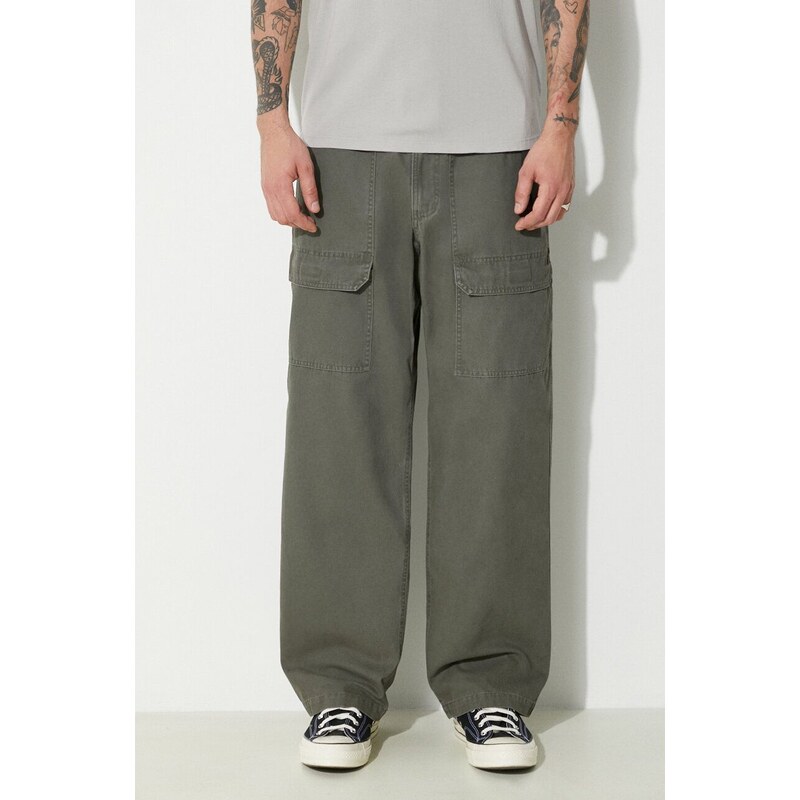 Bavlněné kalhoty Gramicci Canvas Eqt Pant zelená barva, jednoduché, G4SM.P004