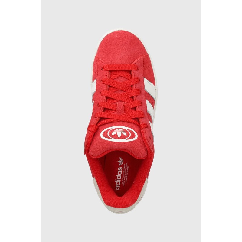 Kožené sneakers boty adidas Originals Campus 00s J červená barva, IG1230