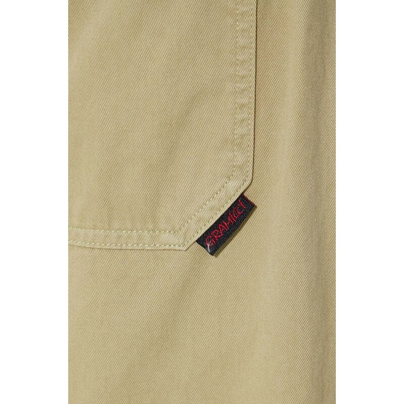 Bavlněné kalhoty Gramicci Loose Tapered Ridge Pant zelená barva, jednoduché, G114.OGT