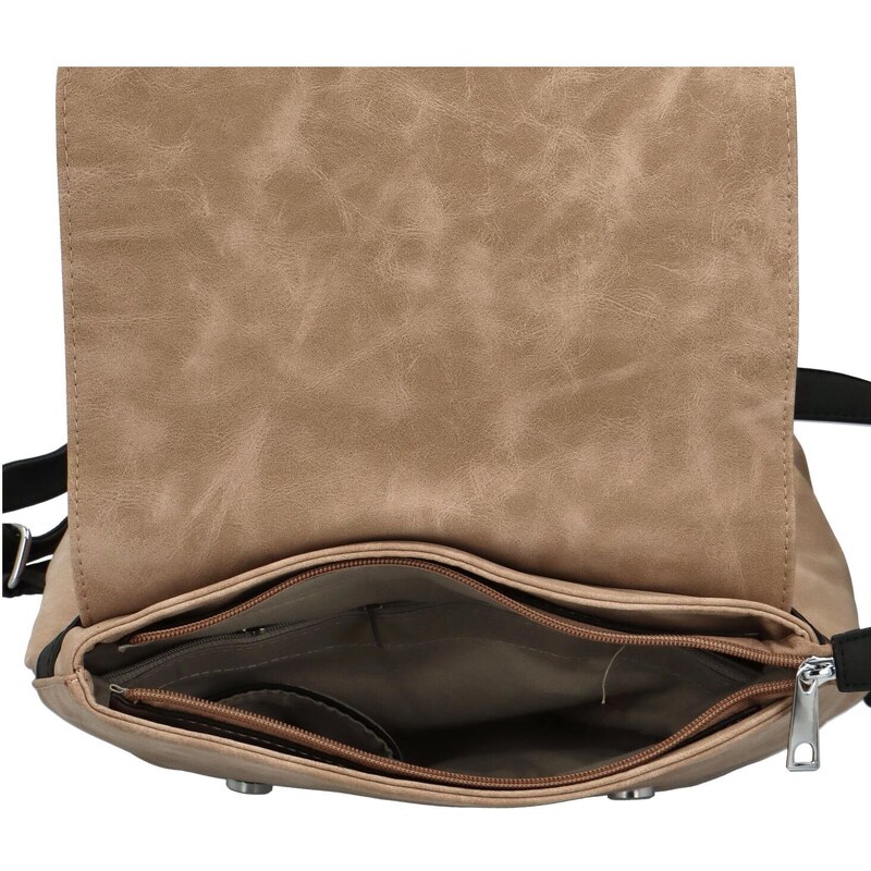 Tessra Trendy dámský koženkový kabelko-batoh Erlea, khaki-černá