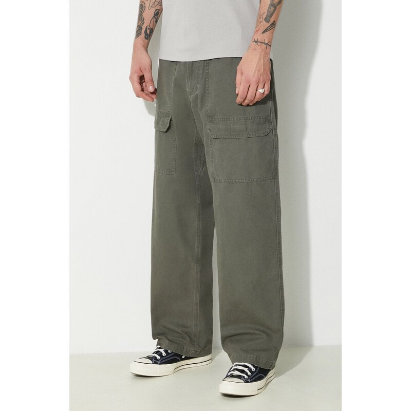 Bavlněné kalhoty Gramicci Canvas Eqt Pant zelená barva, jednoduché, G4SM.P004