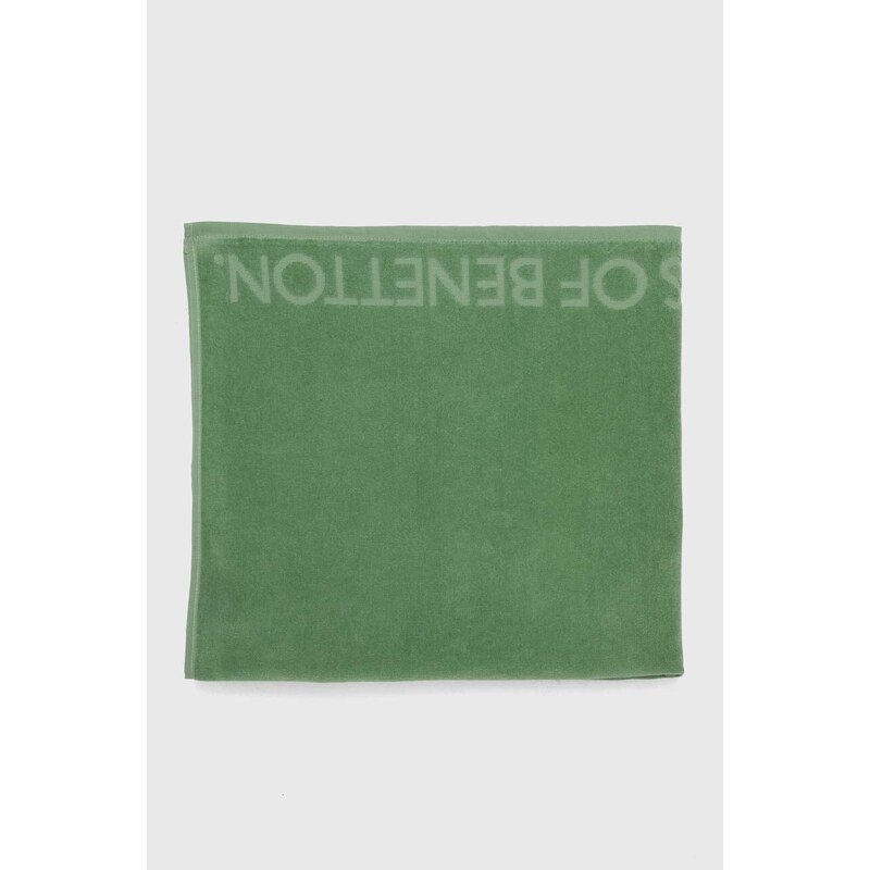 Bavlněný ručník United Colors of Benetton zelená barva