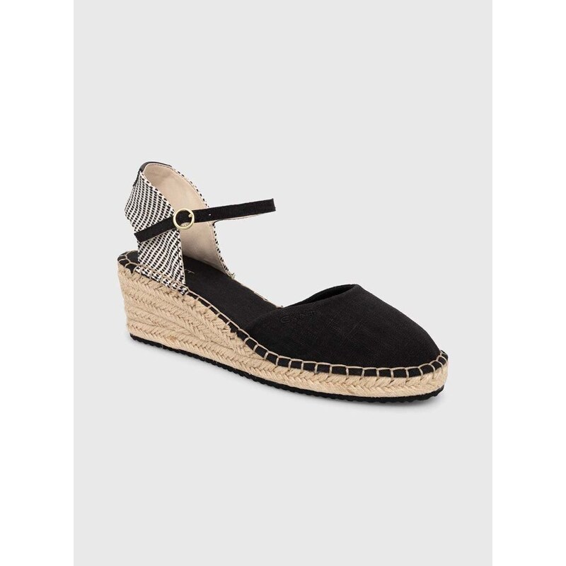 Espadrilky Gant Luliza černá barva, na platformě, 28568614.G00