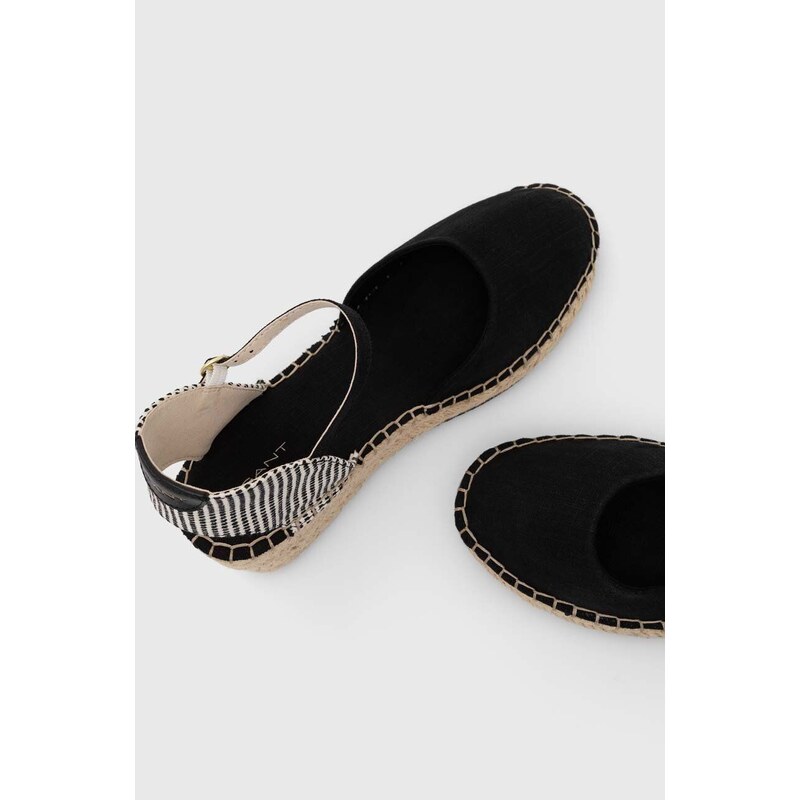 Espadrilky Gant Luliza černá barva, na platformě, 28568614.G00