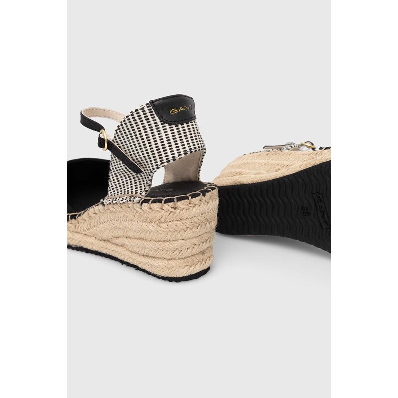 Espadrilky Gant Luliza černá barva, na platformě, 28568614.G00