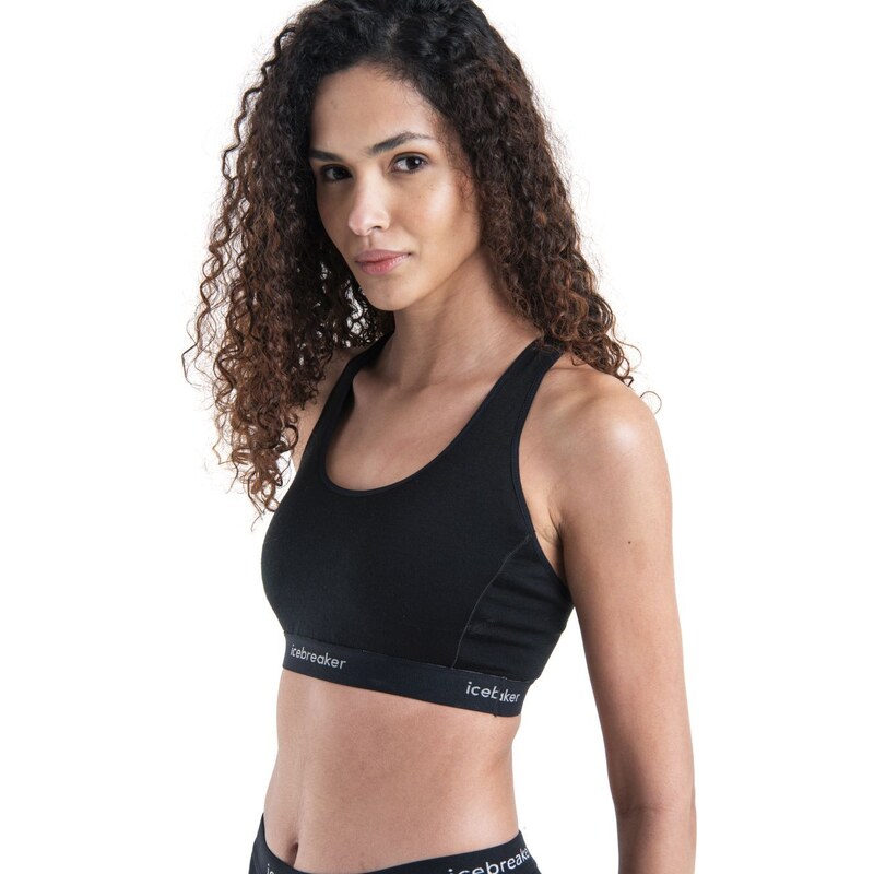 ICEBREAKER Wmns Merino 125 ZoneKnit Racerback Bra, Black velikost: L