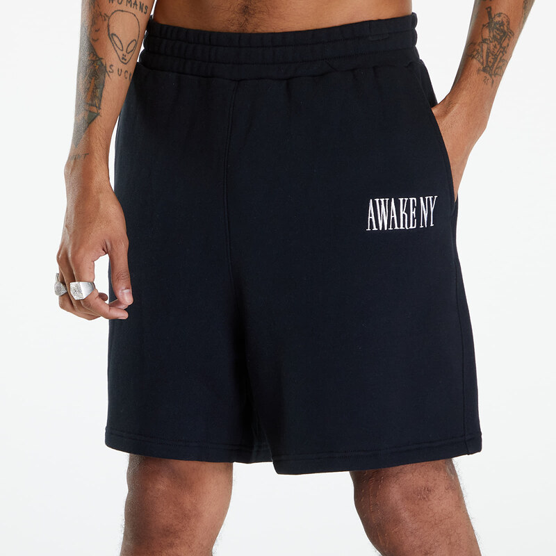 Pánské kraťasy Awake NY Spire Logo Embroidered Sweatshort Black