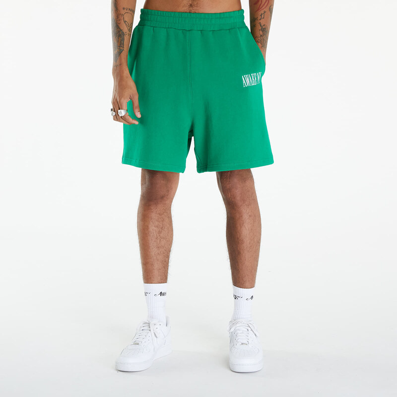 Pánské kraťasy Awake NY Spire Logo Embroidered Sweatshort Green