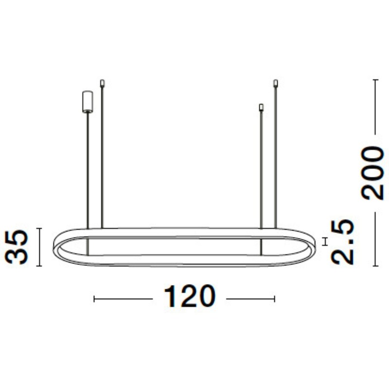 Bílé kovové závěsné LED světlo Nova Luce Cuppe 120 cm