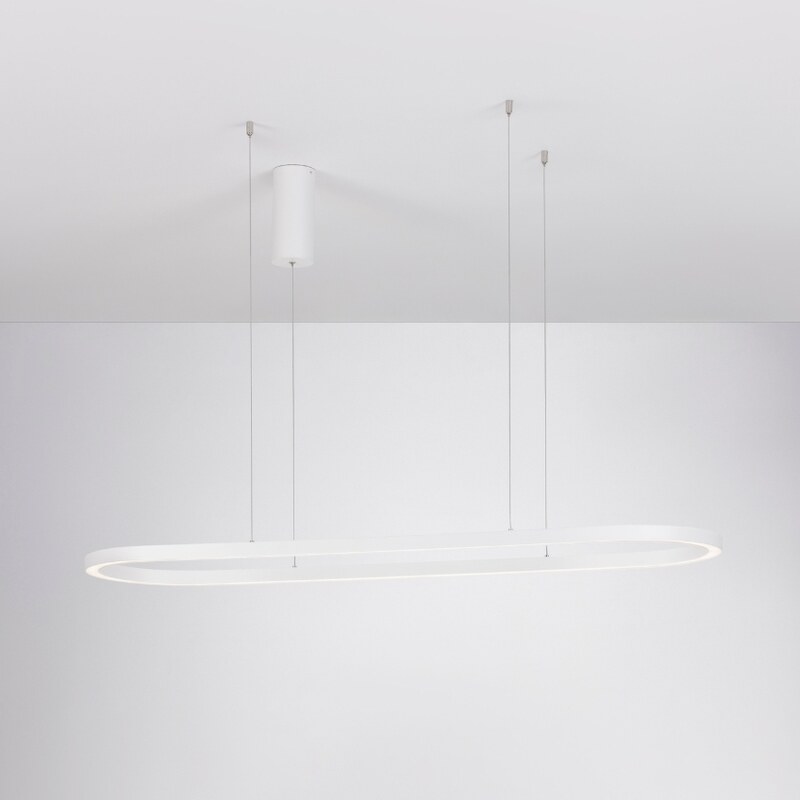 Bílé kovové závěsné LED světlo Nova Luce Cuppe 120 cm