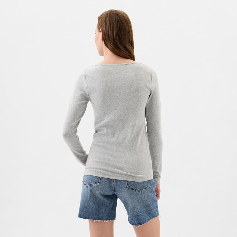 Top GAP Longsleeve Bateau Neck Modal Top Grey