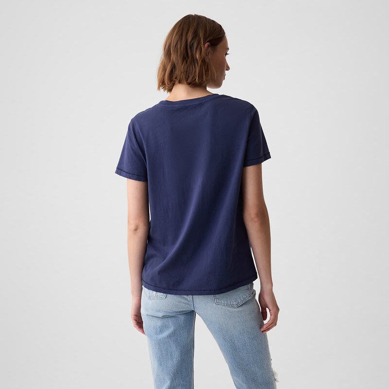 Dámské tričko GAP Basic Crewneck Tee Navy Uniform