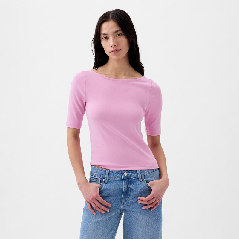 Top GAP Elbow Sleeve Modal Ballet Back Top Sugar Pink