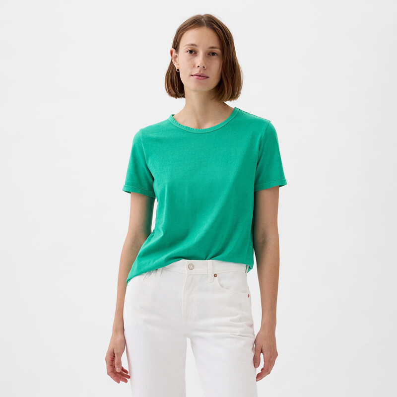 Dámské tričko GAP Crewneck Tee Simply Green 16-5936