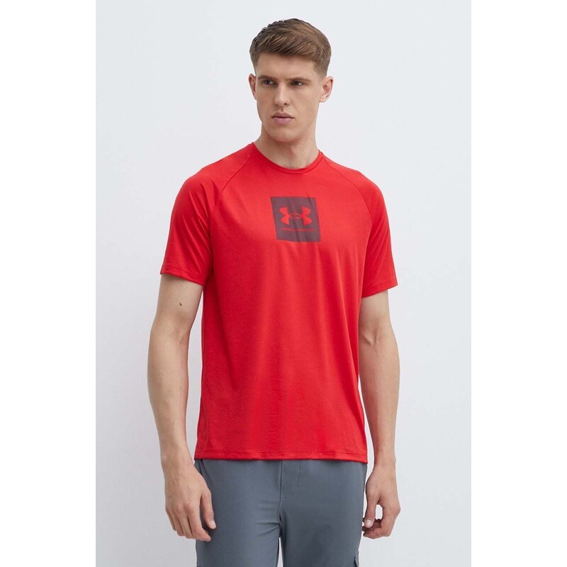 Tréninkové tričko Under Armour červená barva, s potiskem, 1380785