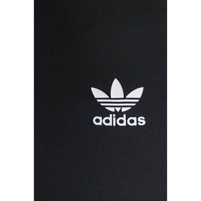 Kraťasy adidas Originals dámské, černá barva, hladké, medium waist
