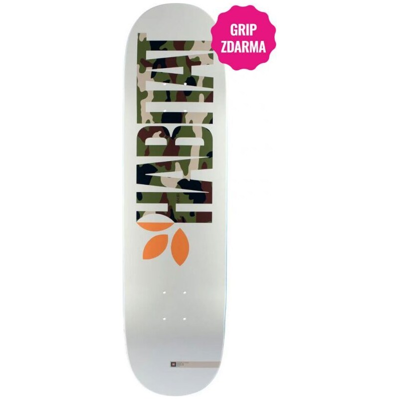 SK8 DESKA HABITAT Apex Camo TWIN TAIL - béžová -