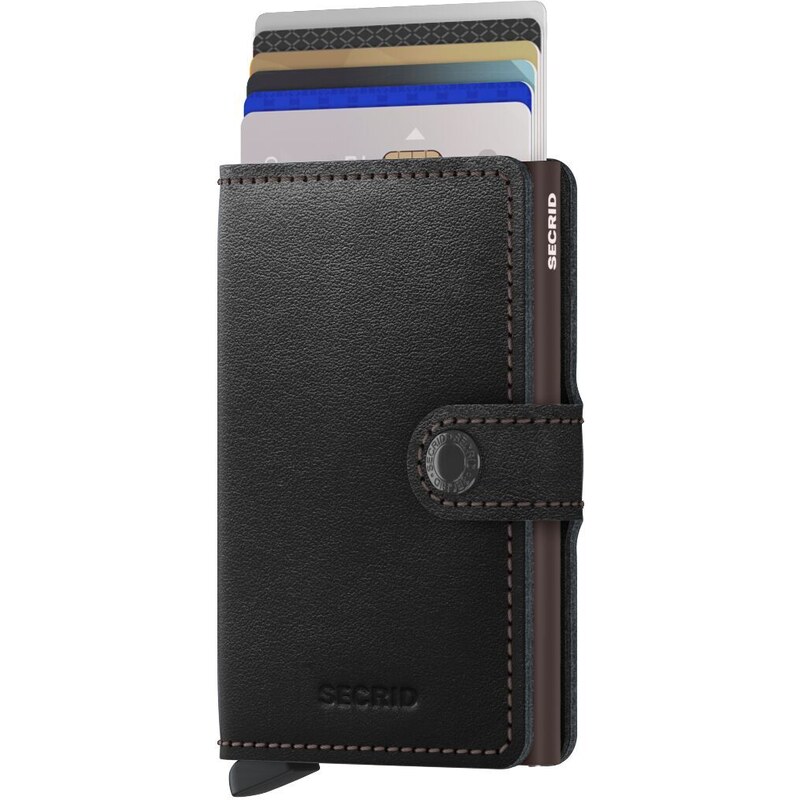 Kožená peněženka SECRID Miniwallet Original Black Brown černá s hnědým pouzdrem