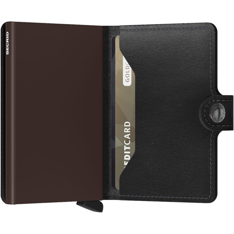 Kožená peněženka SECRID Miniwallet Original Black Brown černá s hnědým pouzdrem