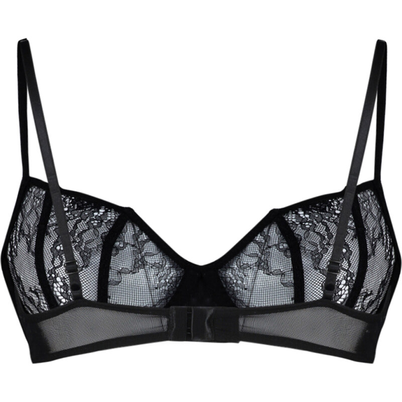 Trendyol Black Lace Piping Capless Knitted Bra