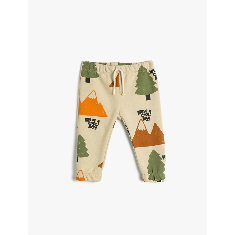 Koton Jogger Sweatpants Nature Theme with Tie Waist Sharding