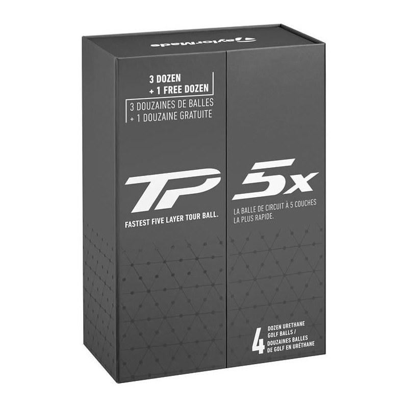 TaylorMade balls TP5x 24 5-plášťový 3+1 dozen zdarma 48ks - bílé