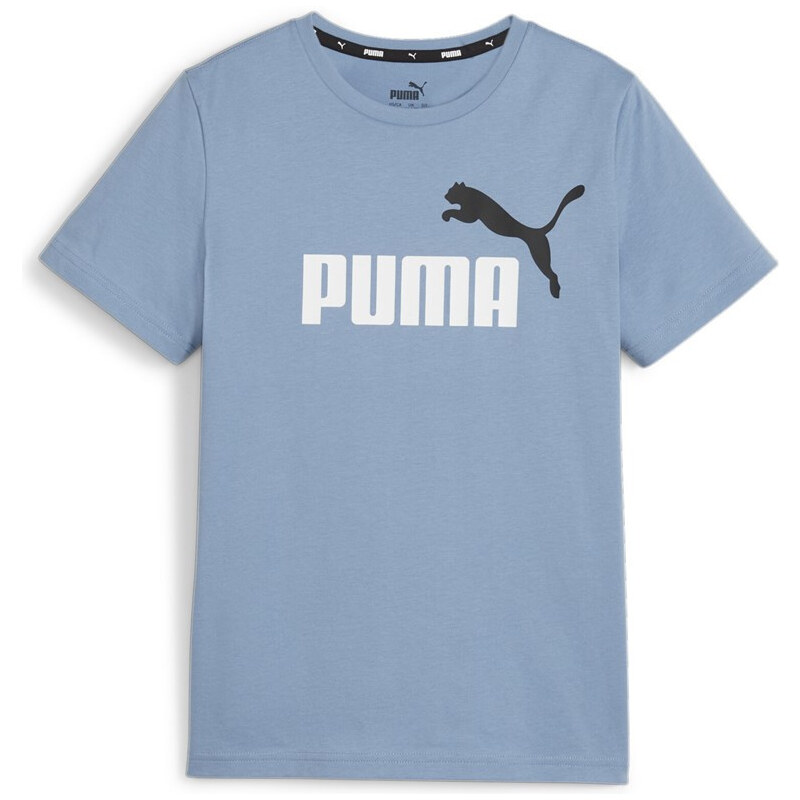 PUMA - ESS+ 2 Col Logo Tee B BAVLNĚNÉ TRIKO BLEDĚ MODRÉ