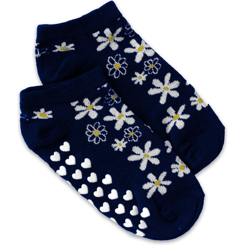 NVT Dětské ponožky s ABS Květinky - tm. modré