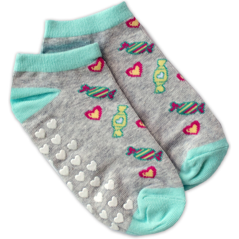 NVT Dětské ponožky s ABS Bonbóny - šedé