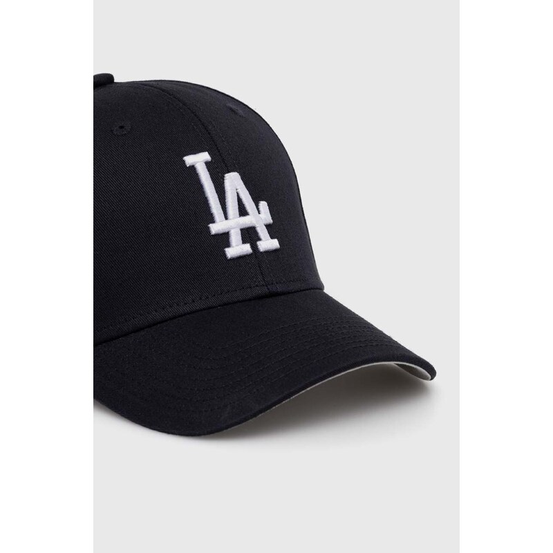 Dětská bavlněná kšiltovka 47brand MLB Los Angeles Dodgers Raised Basic tmavomodrá barva, s aplikací, BRAC12CTP