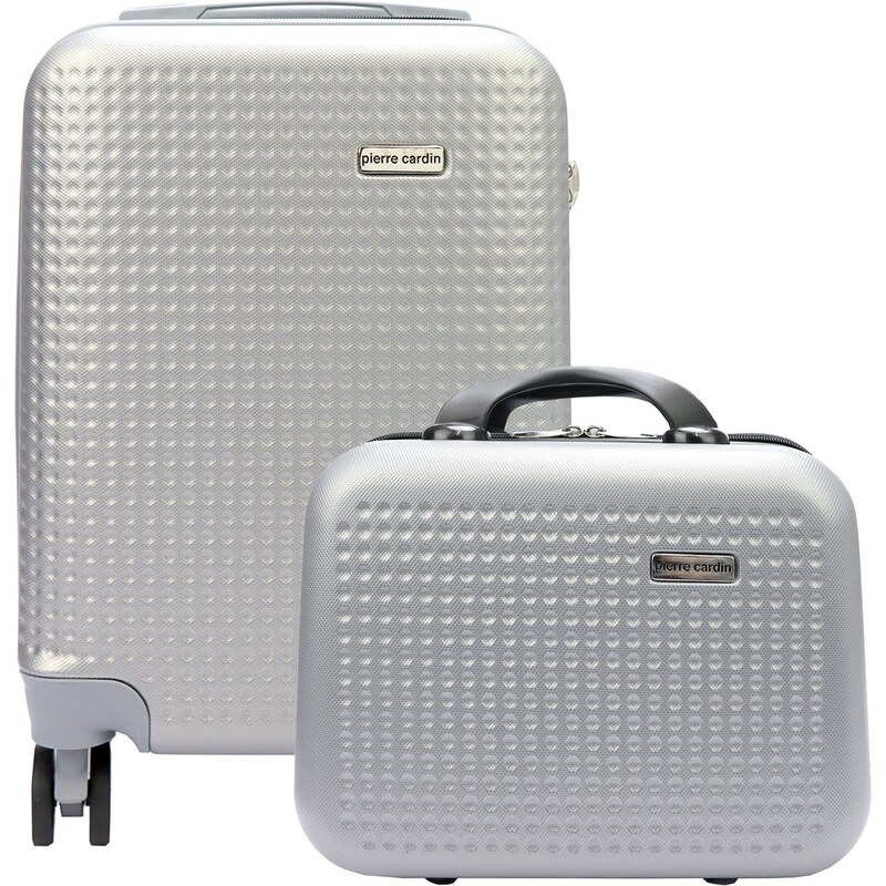 Sada kufru a kosmetického kufříku Pierre cardin MED06 stříbrná