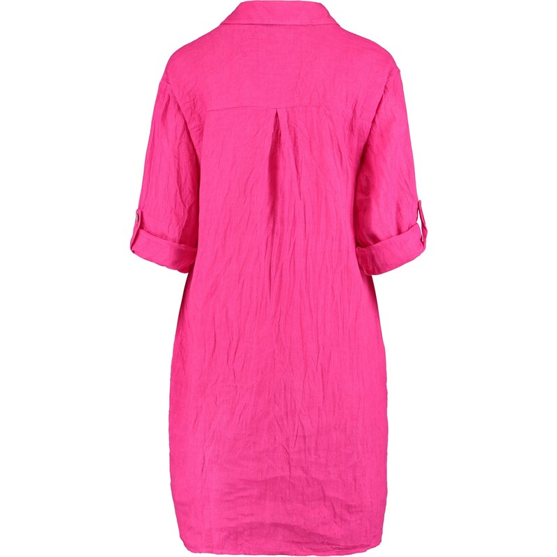 Zabaione dámské lněné šaty Liana růžové