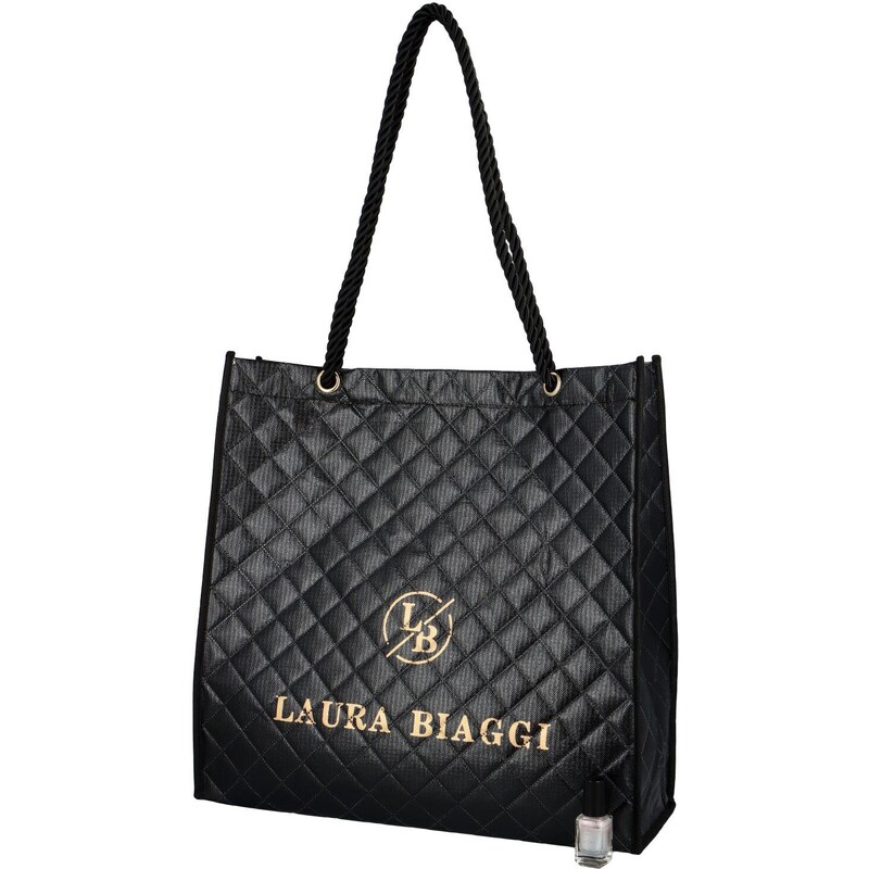 Laura Biaggi Stylová nákupní taška Laura B. Gemma, černá