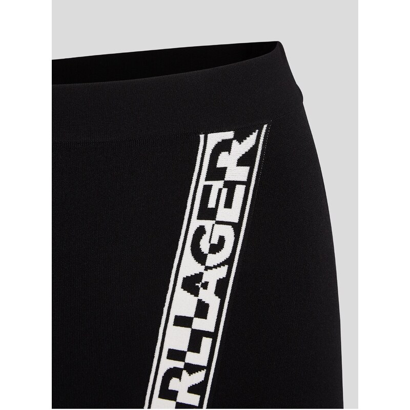 Černá dámská úpletová sukně KARL LAGERFELD Logo Knit Skirt - Dámské