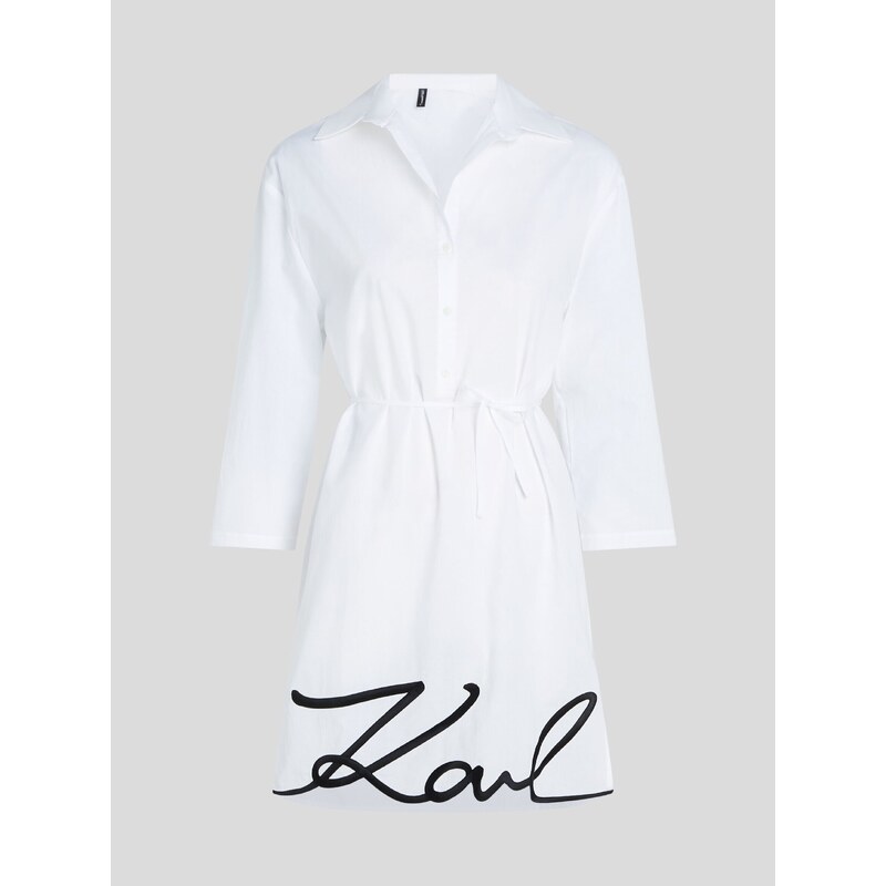Bílé dámské šaty KARL LAGERFELD Karl DNA Signature - Dámské