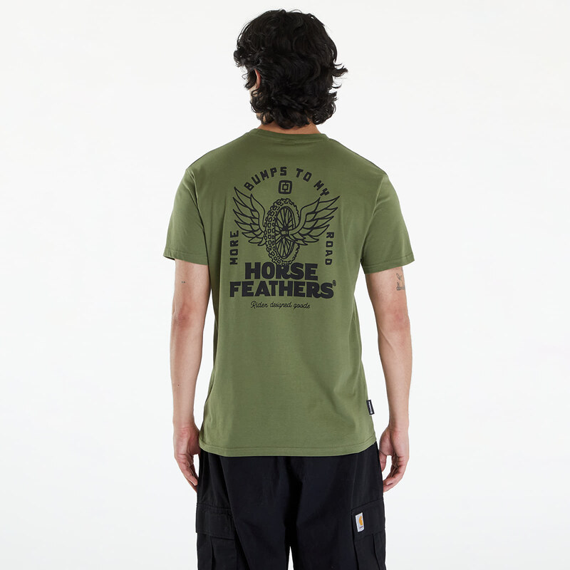 Pánské tričko Horsefeathers Wheel Tech T-Shirt Loden Green
