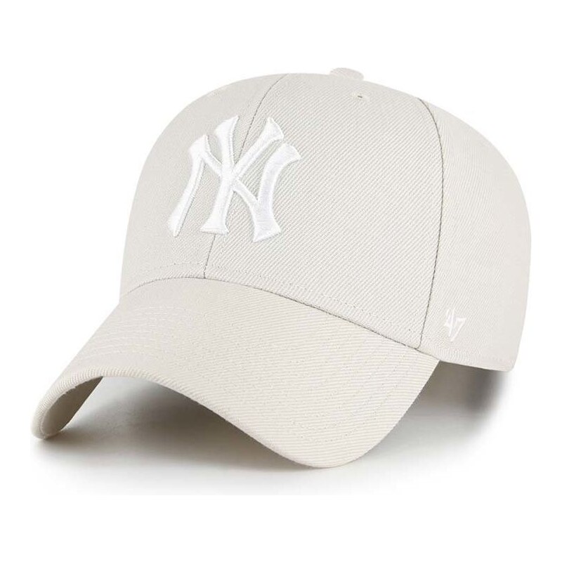 Čepice s vlněnou směsí 47brand MLB New York Yankees béžová barva, s aplikací, B-MVPSP17WBP-BNG