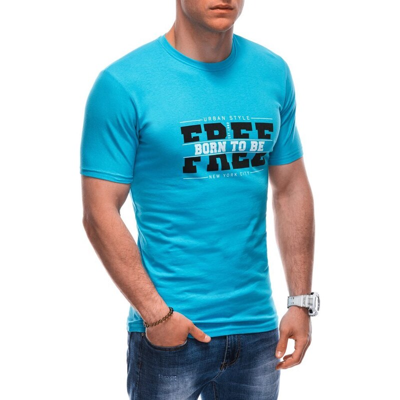 Inny Tyrkysové tričko s nápisem FREE S1924