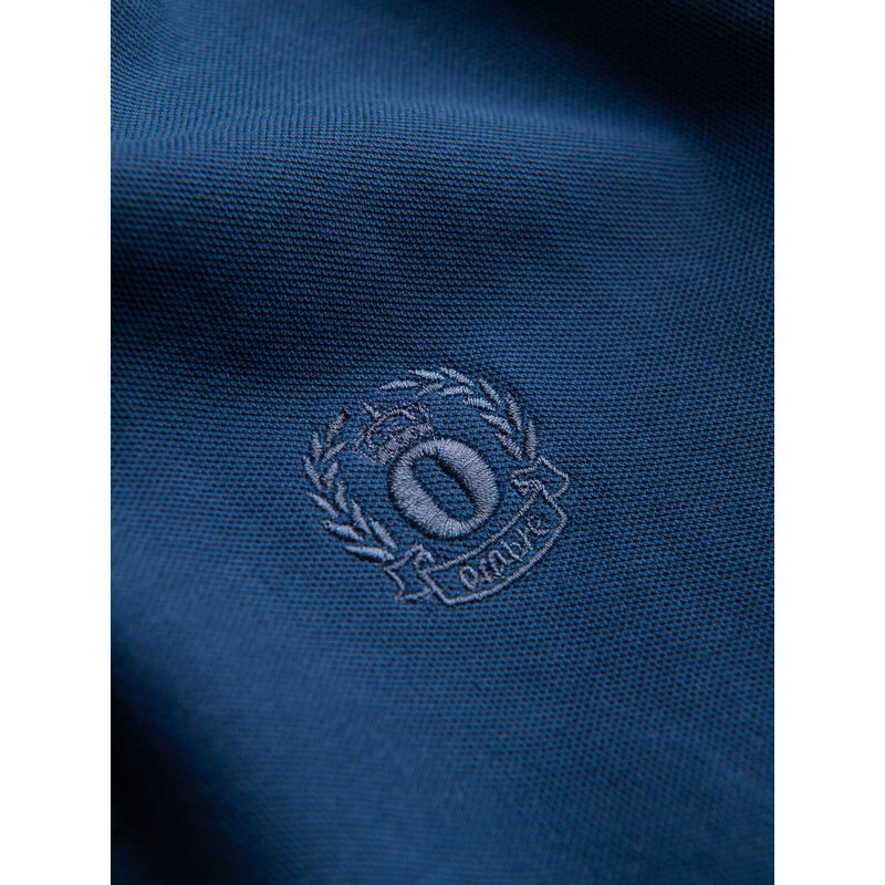 Ombre Clothing Pánská polokošile z piké úpletu - tmavě modrá V13 S1374