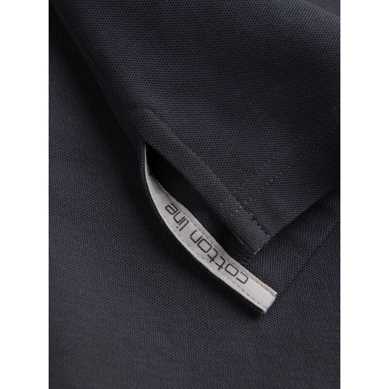 Ombre Clothing Pánská polokošile z piké úpletu - grafitová V3 S1374