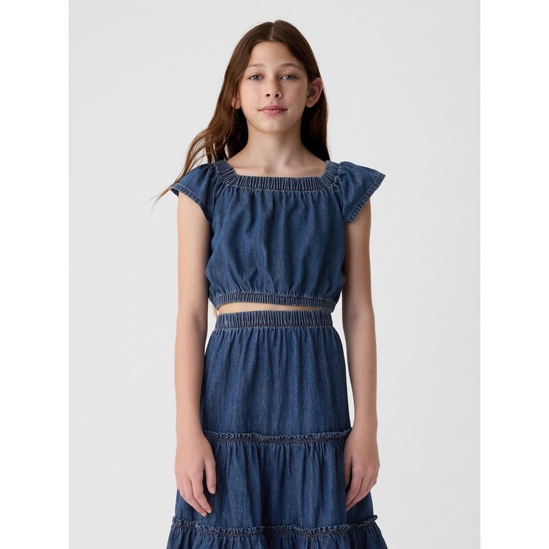 GAP Dětský džínový crop top - Holky