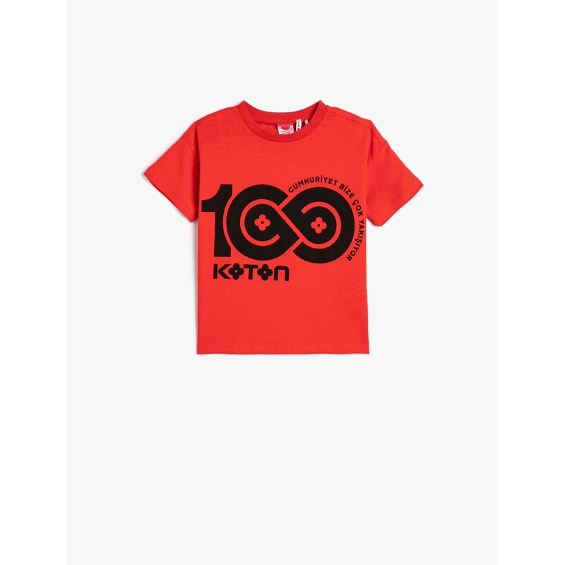 Koton T-Shirt Cotton Printed Short Sleeve Cotton