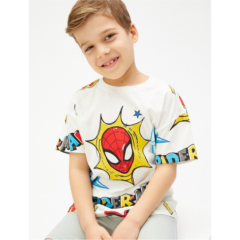 Koton Spiderman T-Shirt Licensed Short Sleeve Cotton
