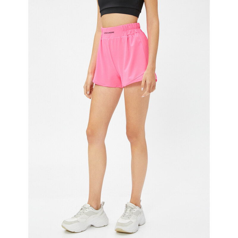 Koton Printed Sports Shorts with Elastic Waist.