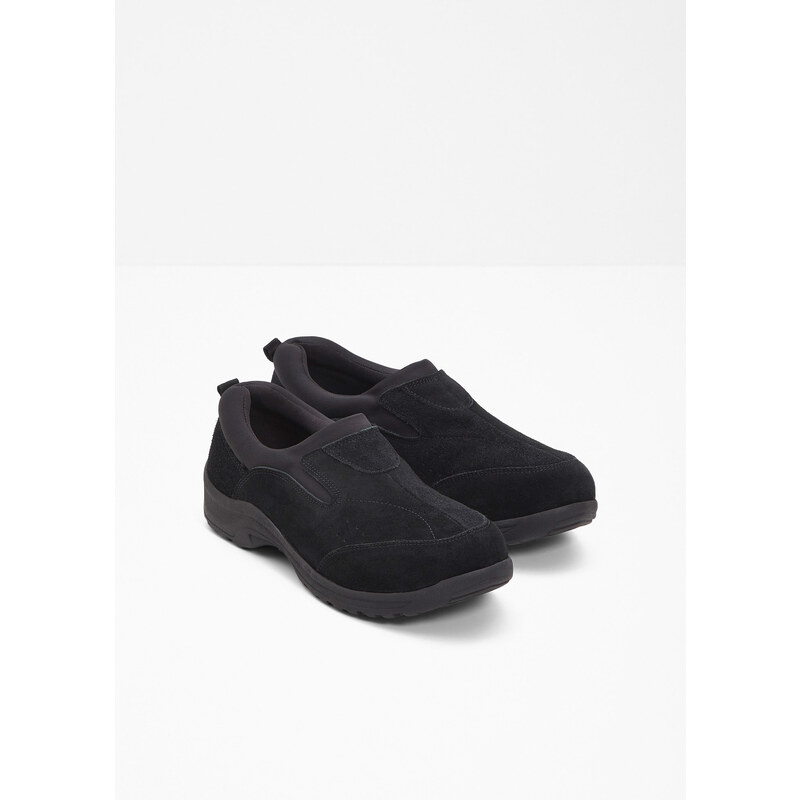 bonprix Kožené slip-on Černá