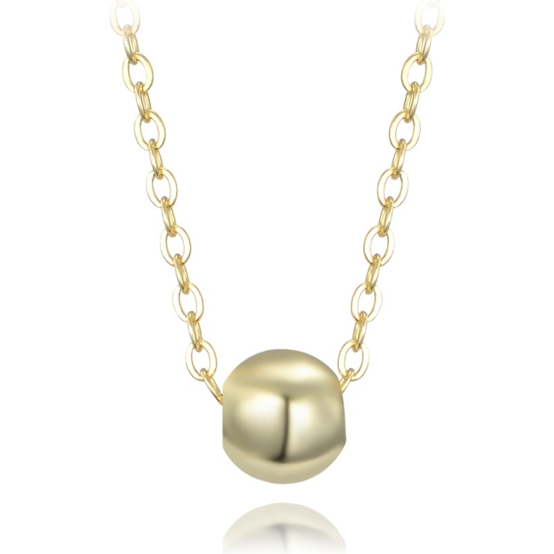 MINET Pozlacený stříbrný náhrdelník kulička 6 mm JMAS0158GN06