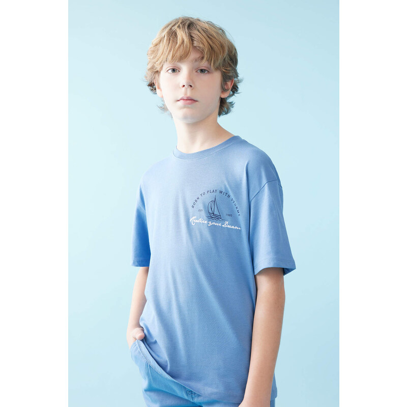 DEFACTO Oversize Fit Printed Short Sleeve T-Shirt