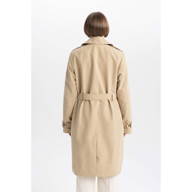 DEFACTO Waterproof Regular Fit Belted Trench Coat