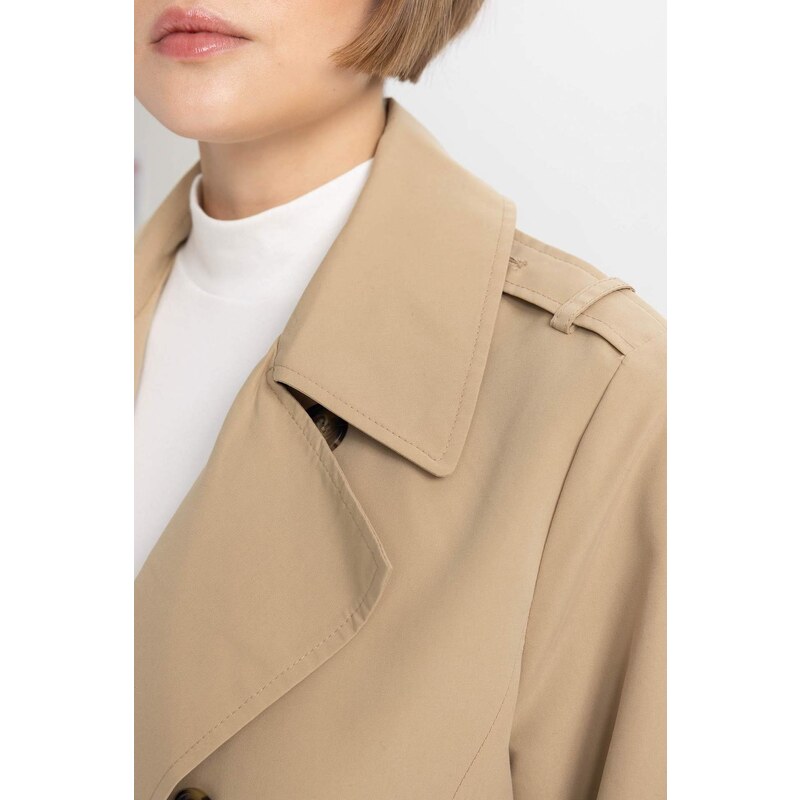 DEFACTO Waterproof Regular Fit Belted Trench Coat